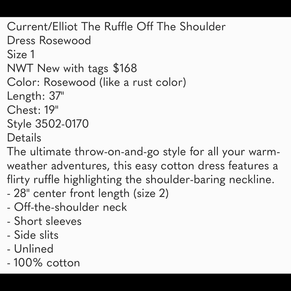 Current/Elliot The Ruffle Off The Shoulder Dress - Picture 6 of 6
